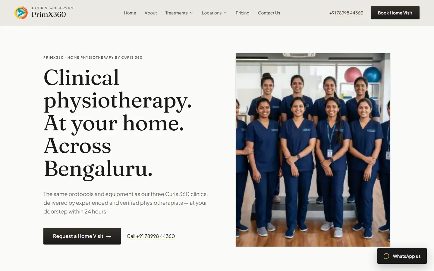 PrimX360: Home physiotherapy, booked in a few taps